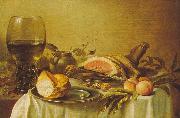 Pieter Claesz Breakfast with Ham oil painting reproduction